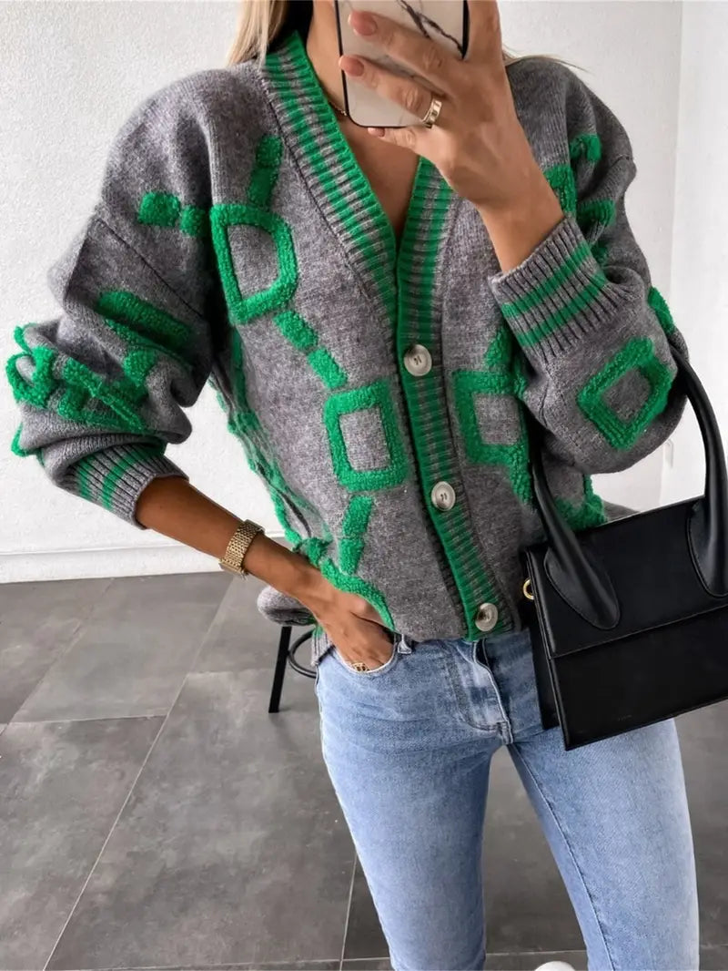Adriane | Women's V-Neck Button-Front Cardigan