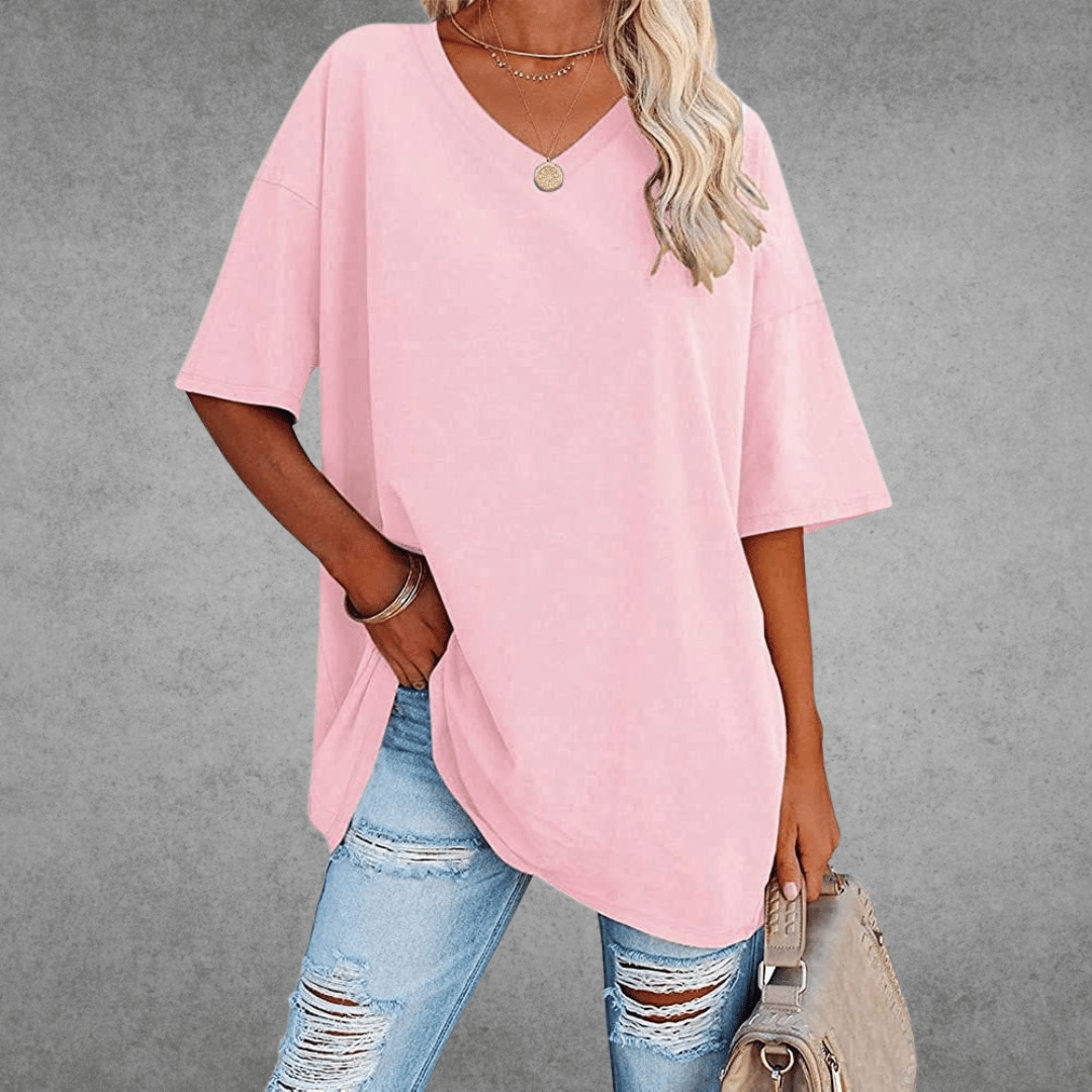 Alexis | Trendy Oversized V-Neck Shirt