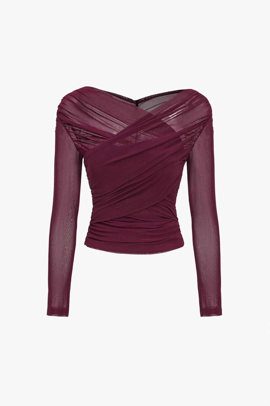Daisy | Women's Ruched Mesh Long Sleeve Top