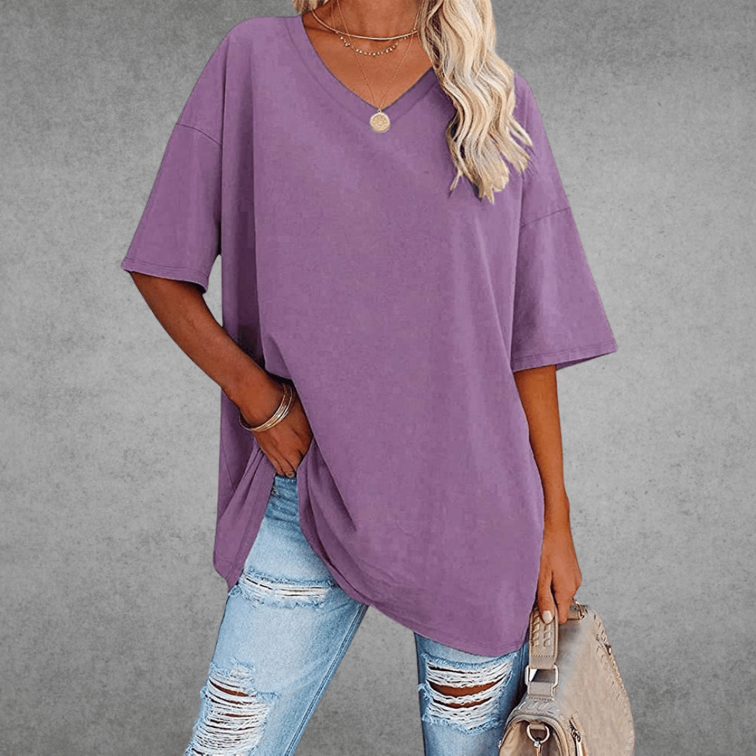 Alexis | Trendy Oversized V-Neck Shirt