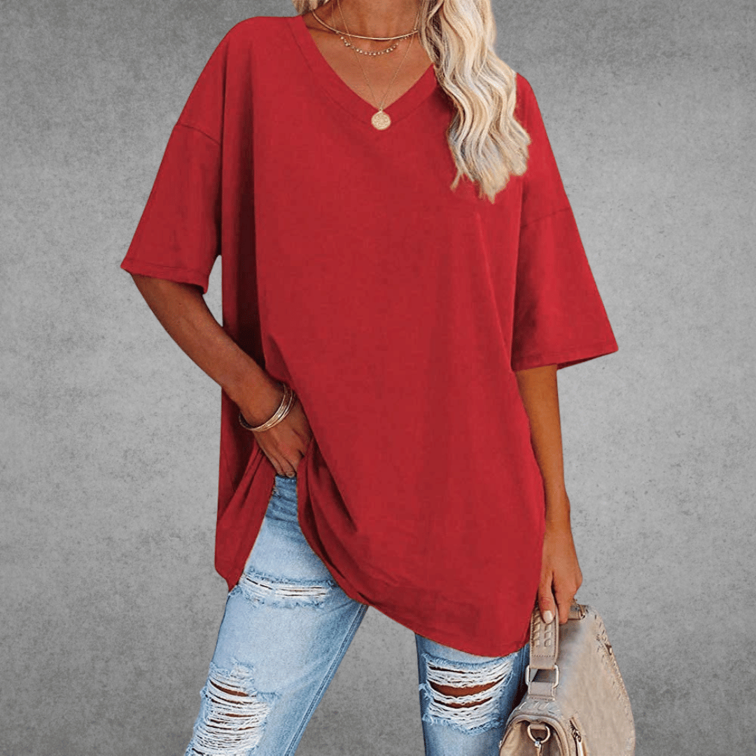 Alexis | Trendy Oversized V-Neck Shirt