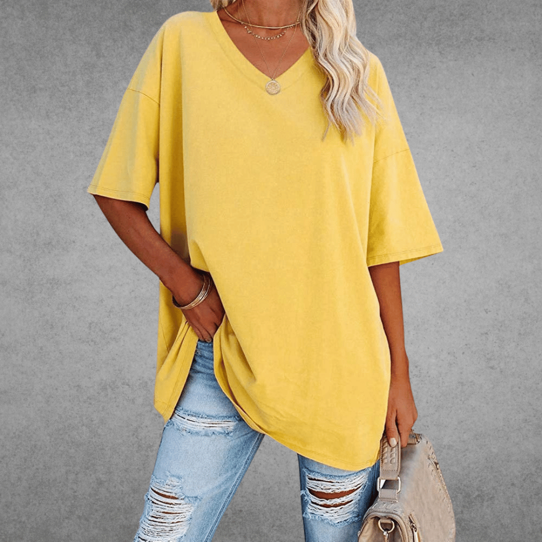Alexis | Trendy Oversized V-Neck Shirt