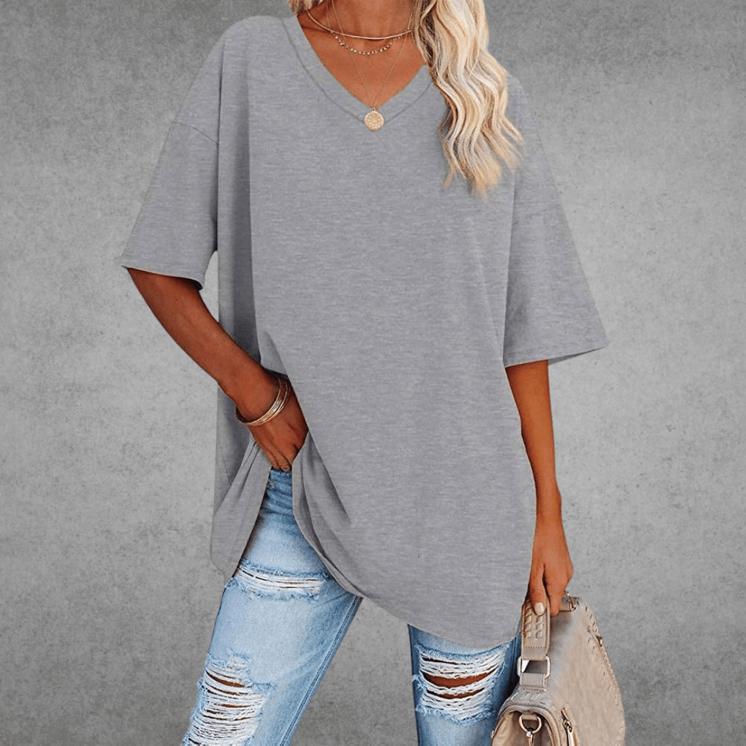Alexis | Trendy Oversized V-Neck Shirt