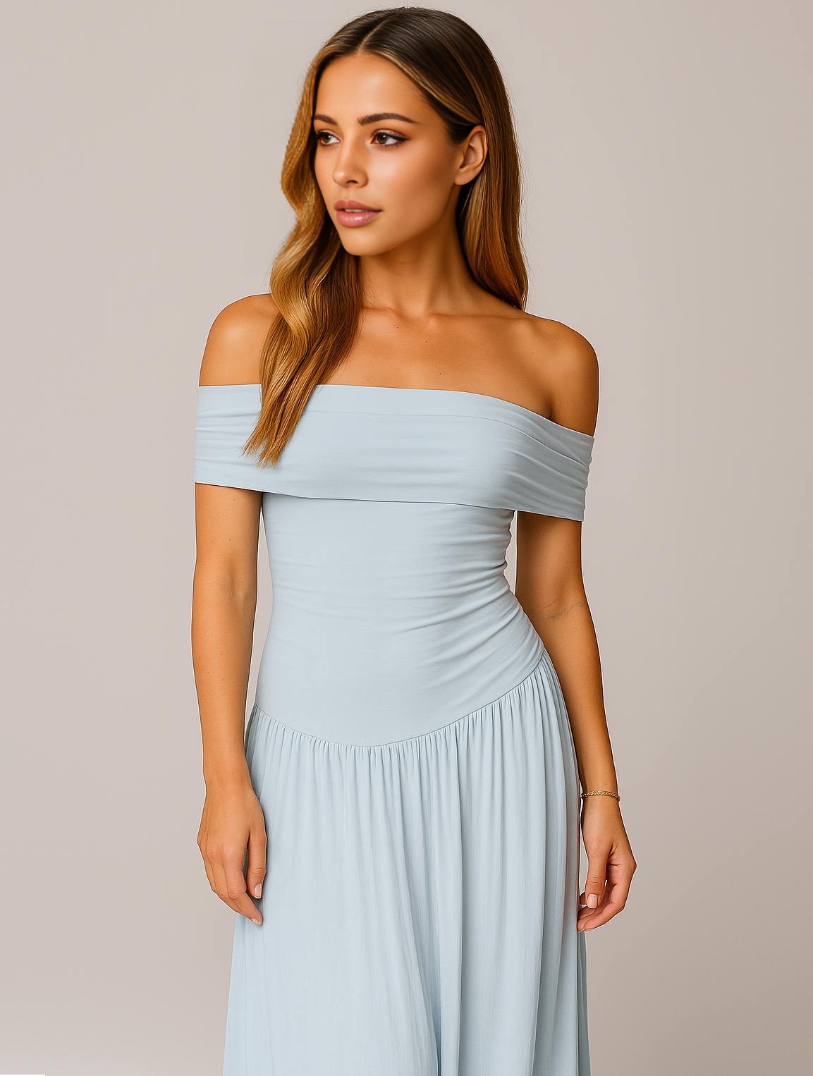 Lynda | Timeless Elegant Off-Shoulder Maxi Dress