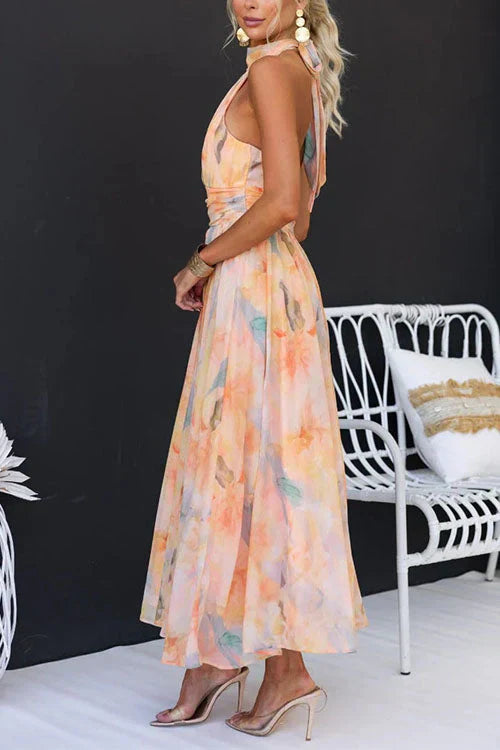 Phoebe | Chic Watercolour Maxi Dress for Effortless Summer Elegance