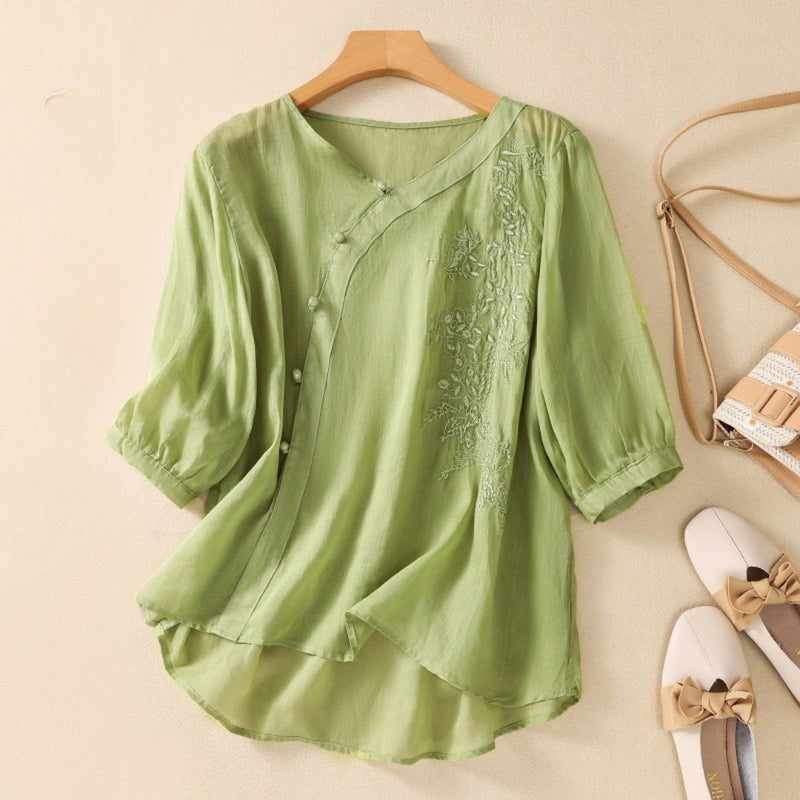 Clarice | Elegant Asymmetrical Button Tunic