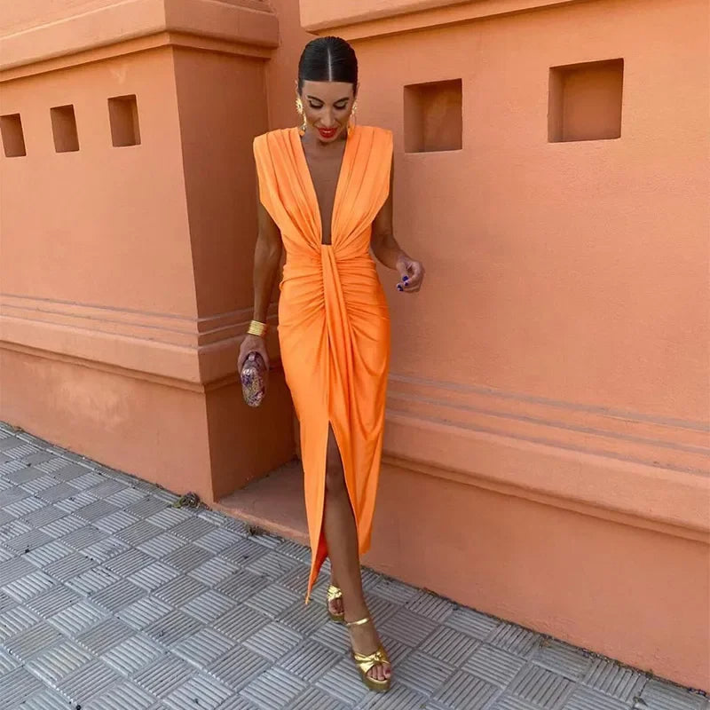 Nell | Elegant Pleated Maxi Dress