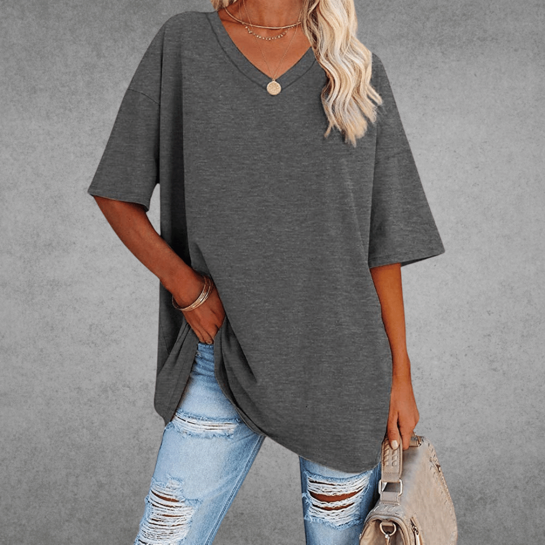 Alexis | Trendy Oversized V-Neck Shirt