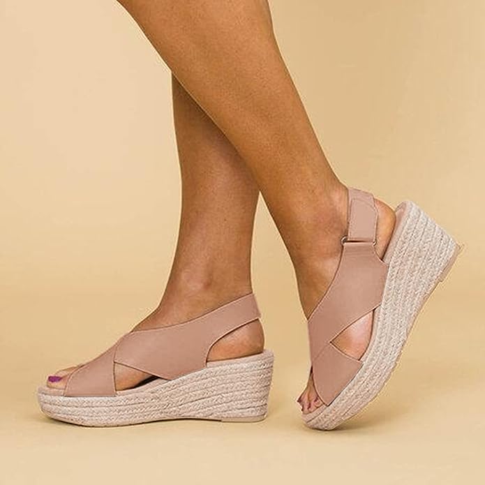 Lysandra | Chic Wedge Sandals with Elegant Cross Straps