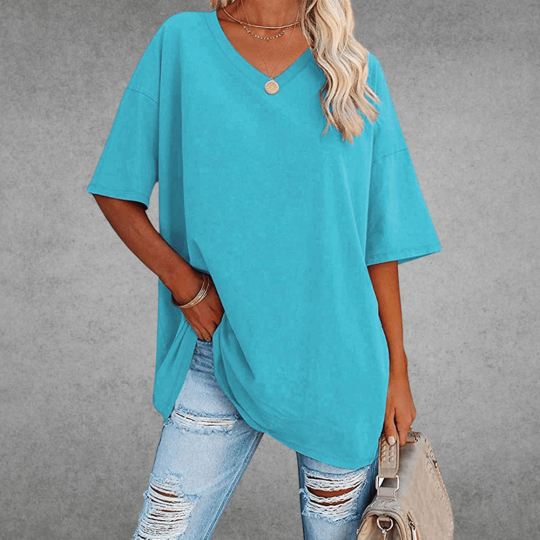 Alexis | Trendy Oversized V-Neck Shirt