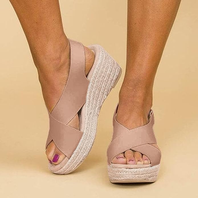Lysandra | Chic Wedge Sandals with Elegant Cross Straps