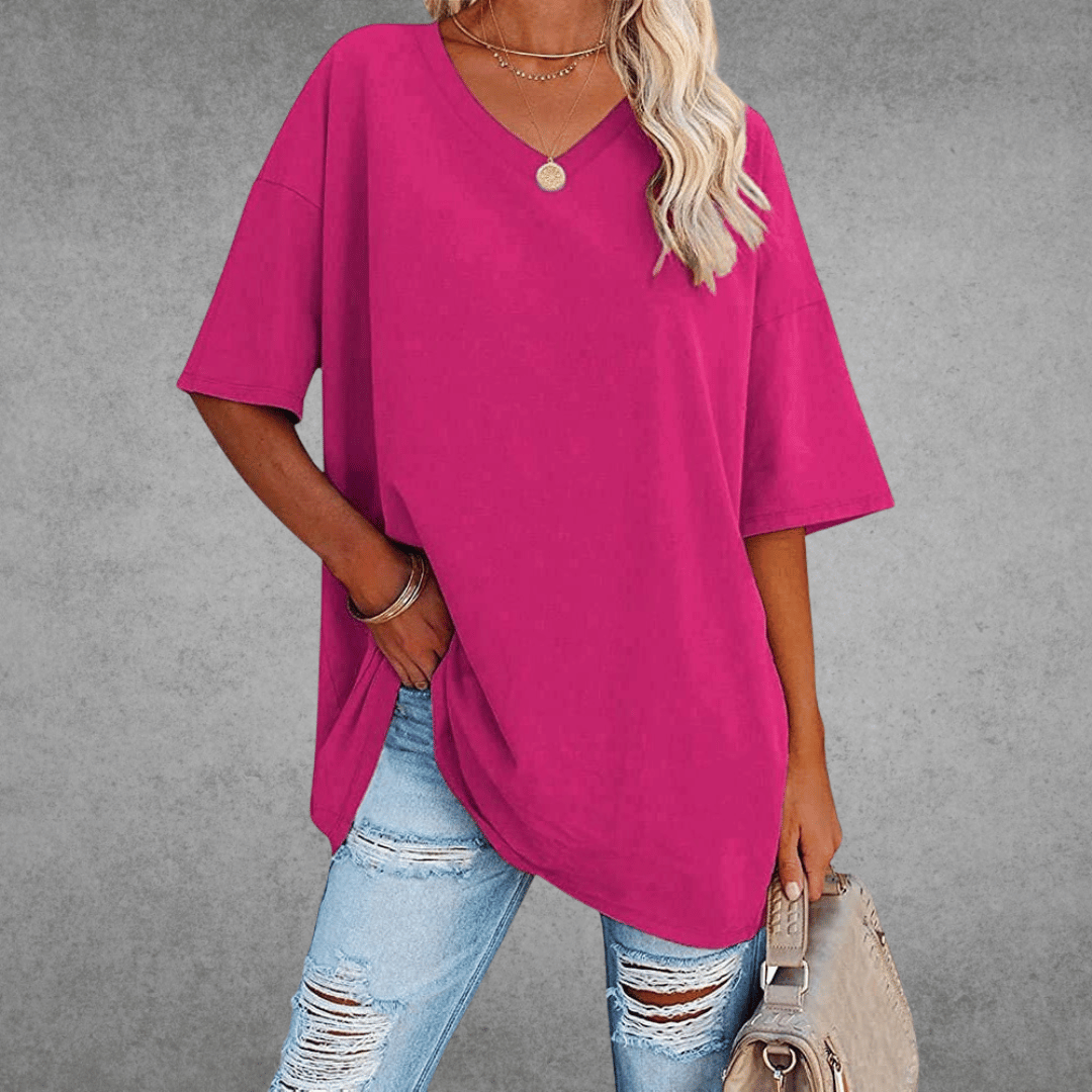 Alexis | Trendy Oversized V-Neck Shirt