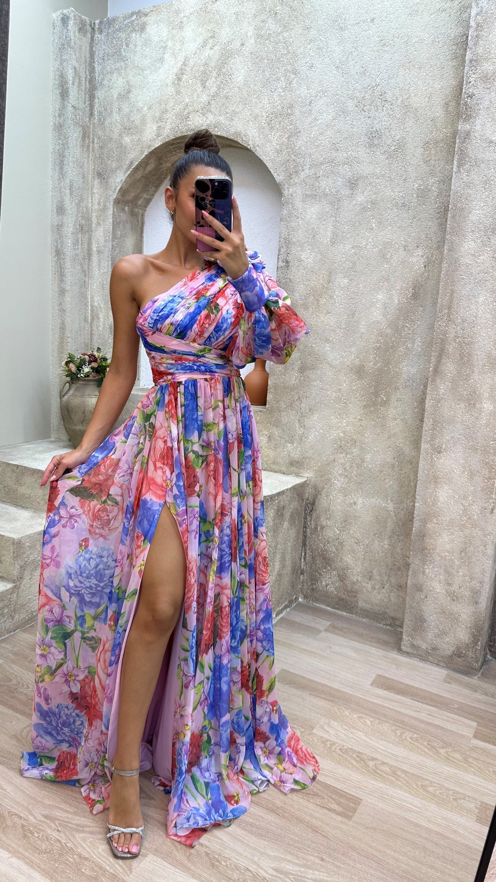 Polly | Chic Flowy Shoulder Dress for Summer Celebrations