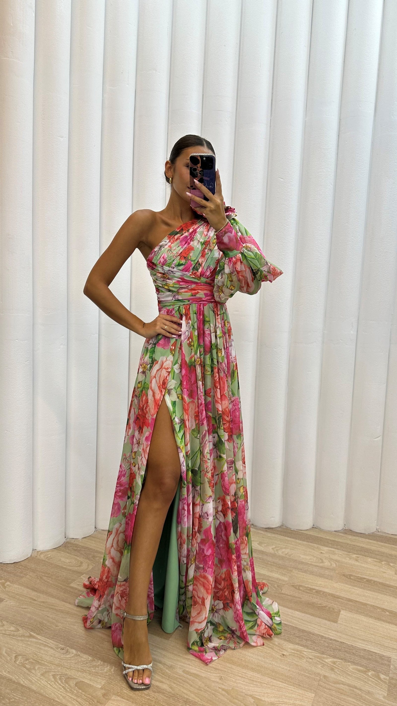 Polly | Chic Flowy Shoulder Dress for Summer Celebrations