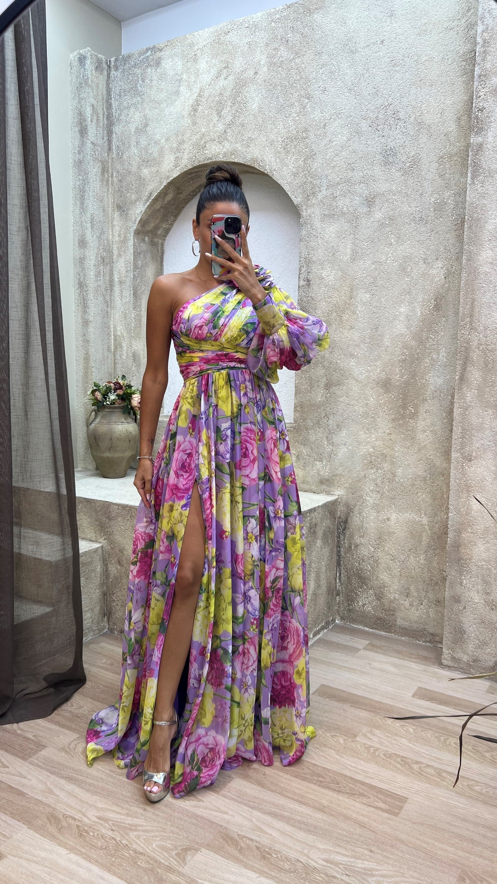 Polly | Chic Flowy Shoulder Dress for Summer Celebrations