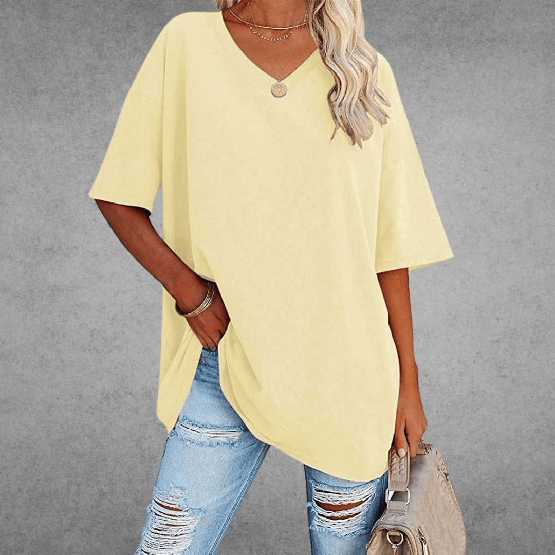 Alexis | Trendy Oversized V-Neck Shirt