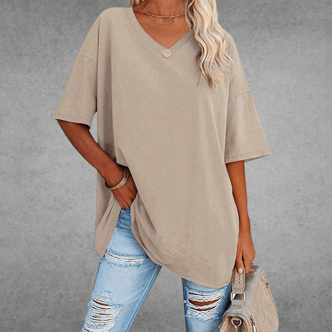 Alexis | Trendy Oversized V-Neck Shirt