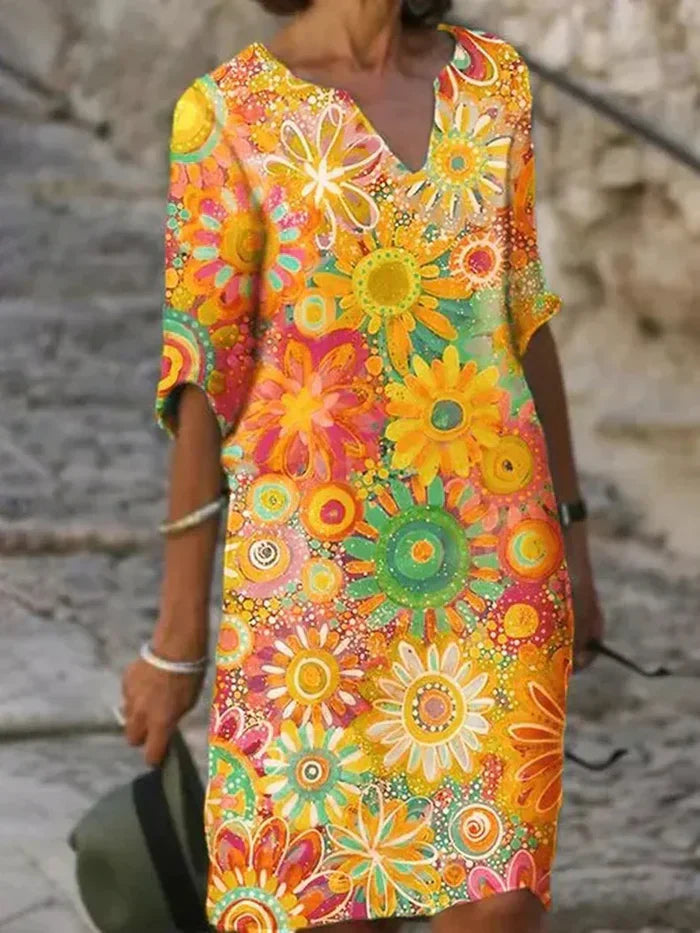 Kristen | Floral Radiant Dress - Vibrant and Stylish Elegance