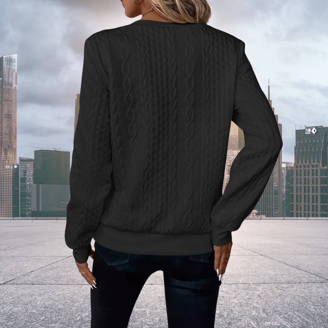 Alvine | Women's Cable Knit Zip-Up Sweater