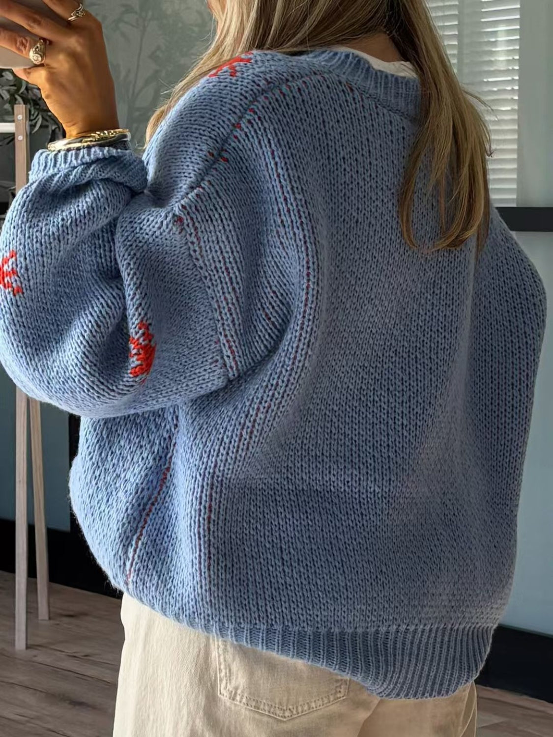 Alizah | Women's Boot Pattern Round Neck Winter Sweater