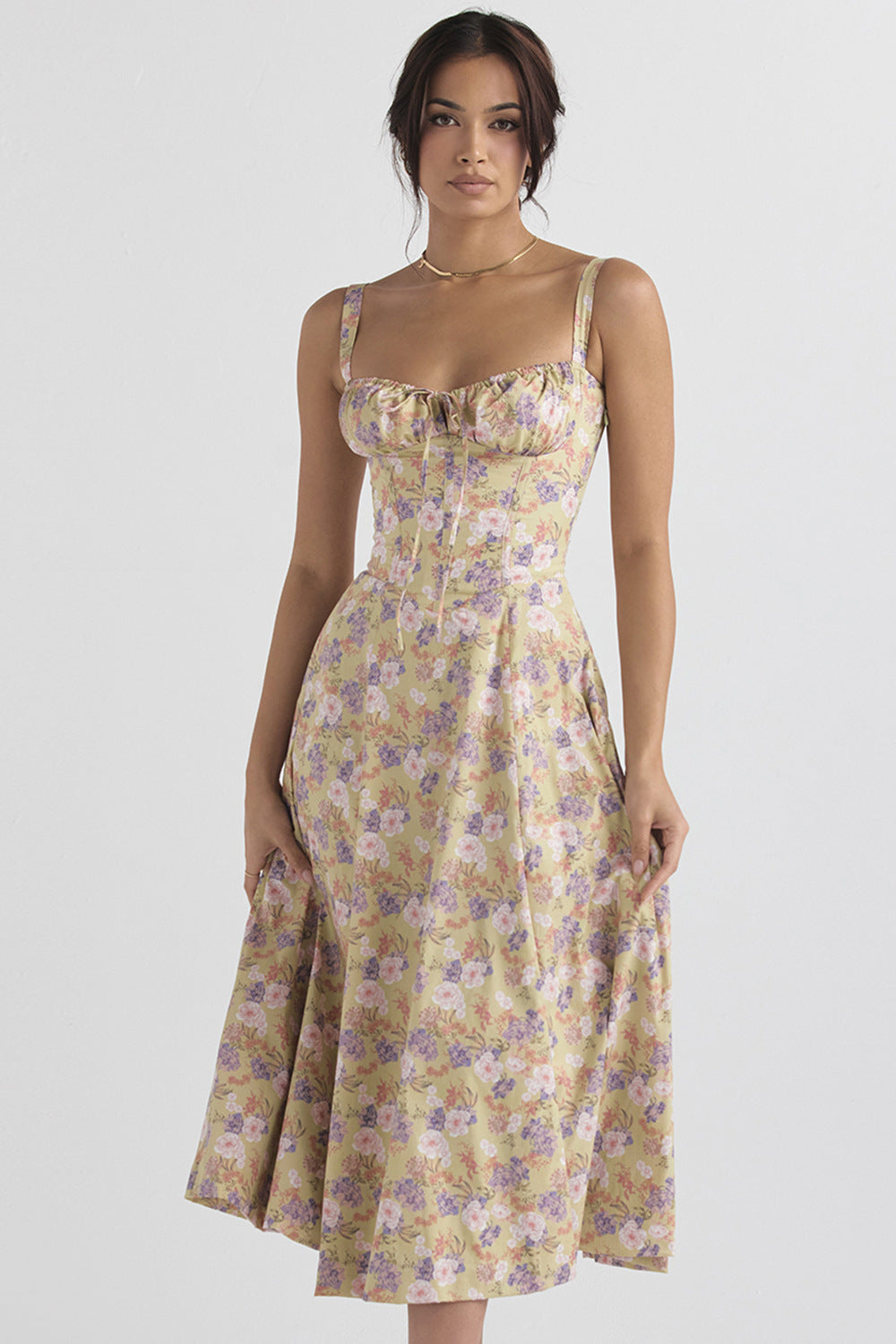Marina | Spring Floral Print Party Dress