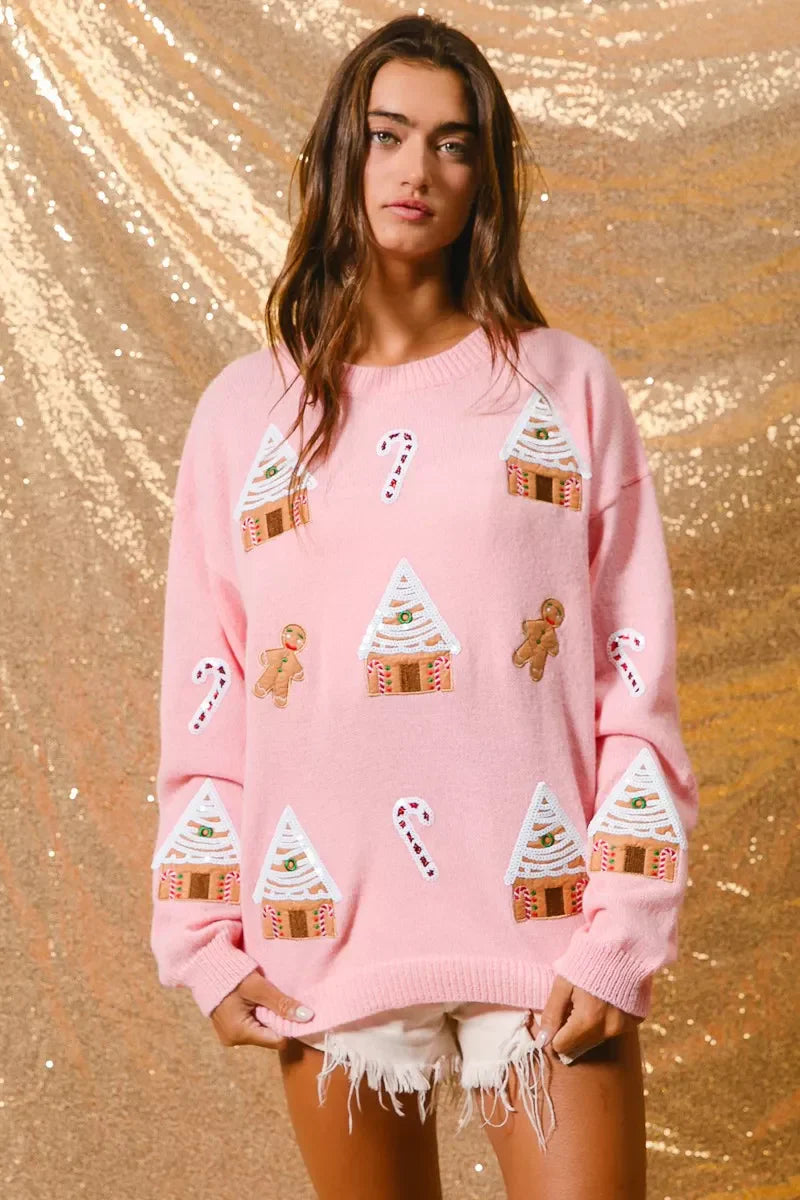 Aliyeh | Women's Winter Christmas Crew Neck Sweater