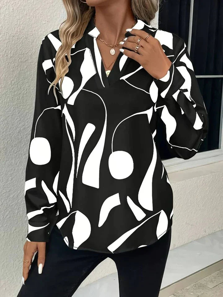 Charlie | Women's Long Sleeve Printed Blouse
