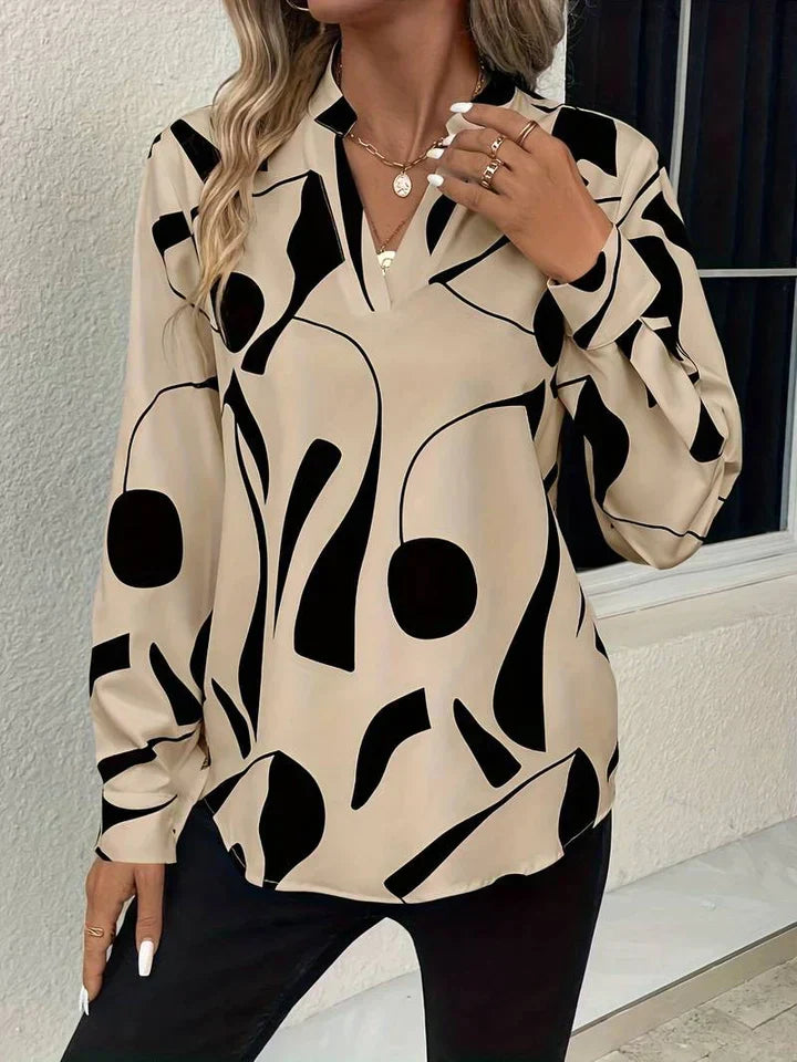 Charlie | Women's Long Sleeve Printed Blouse