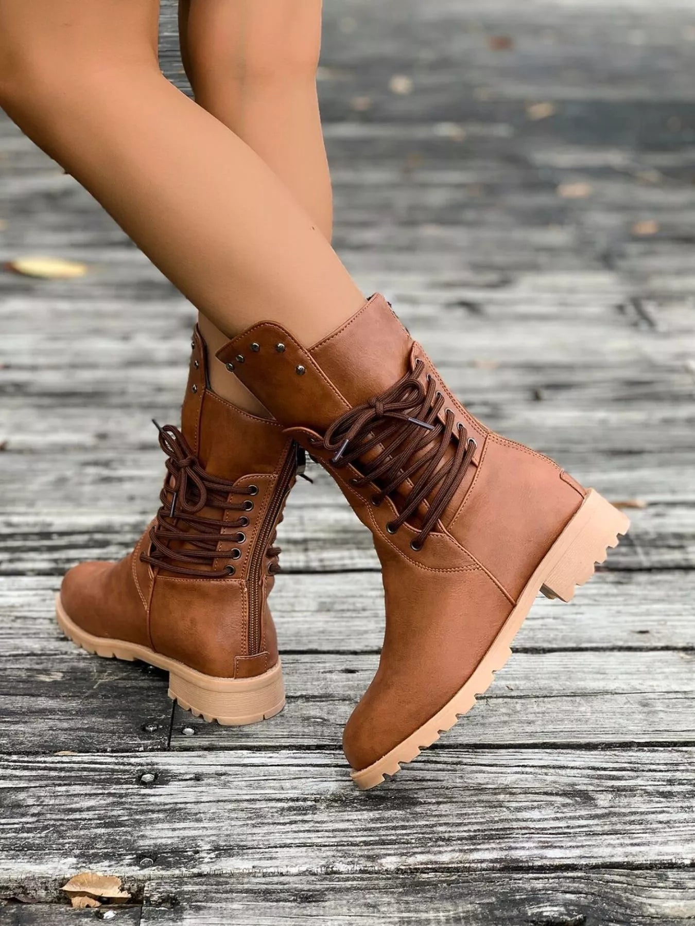 Alecia | Women's Round Toe Block Heel Boots