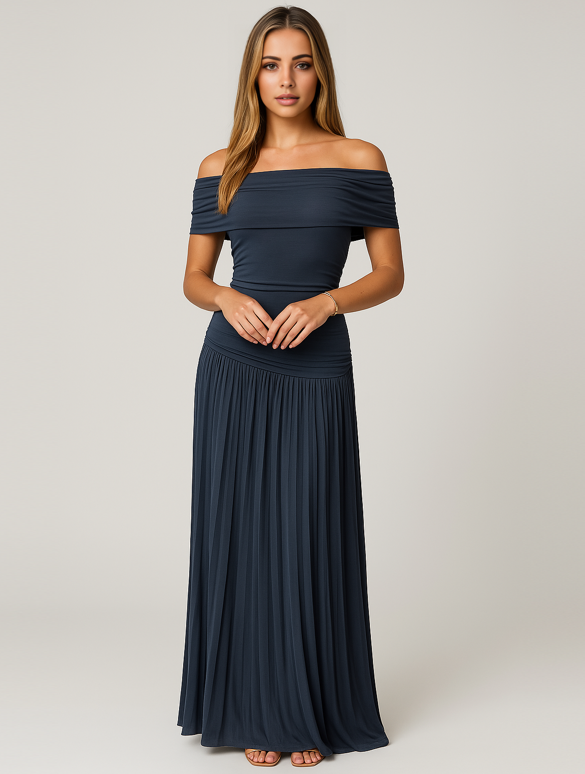 Lynda | Timeless Elegant Off-Shoulder Maxi Dress