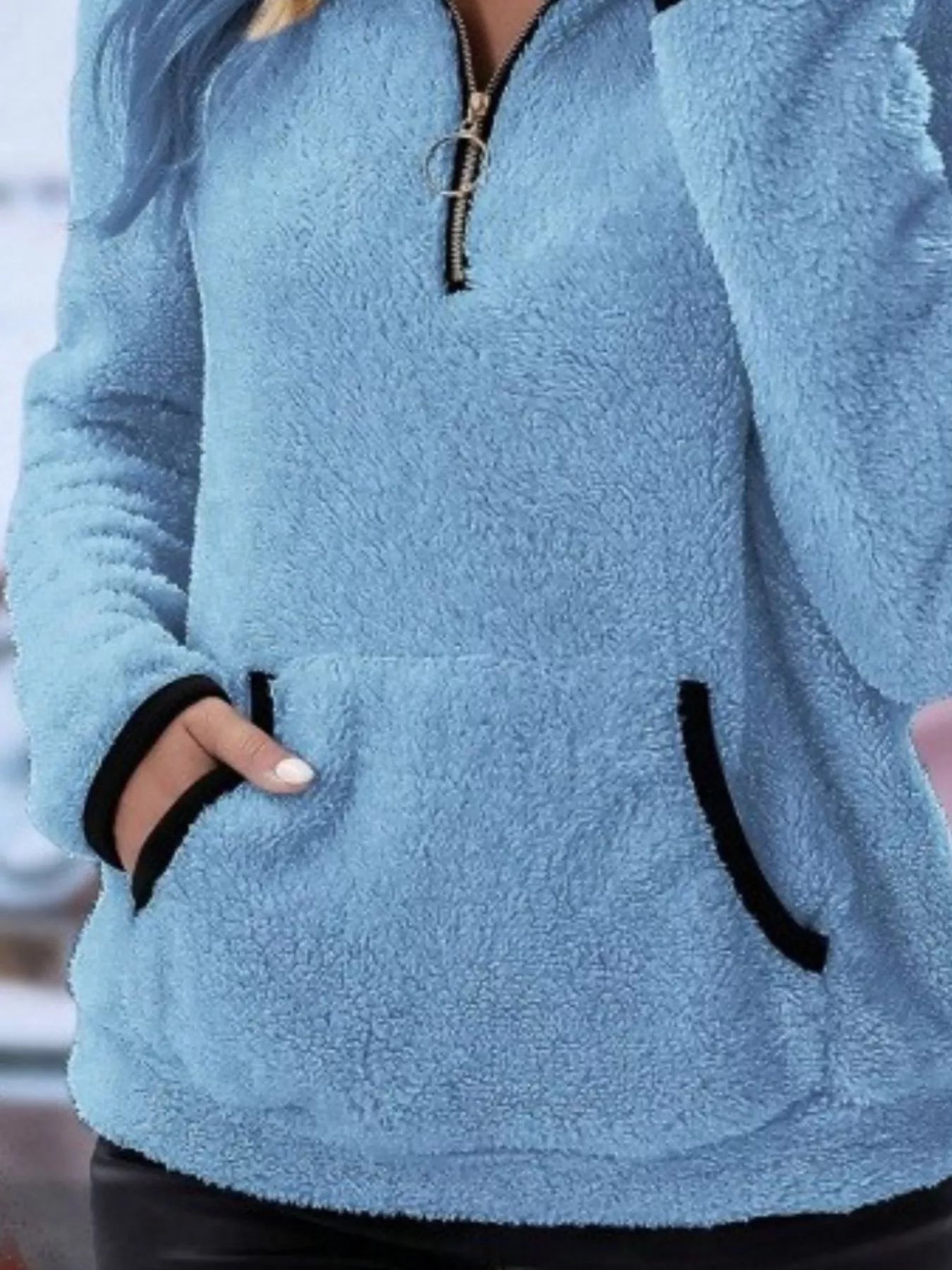 Amabel | Women's Half-Zip Fleece Pullover Teddy Jumper