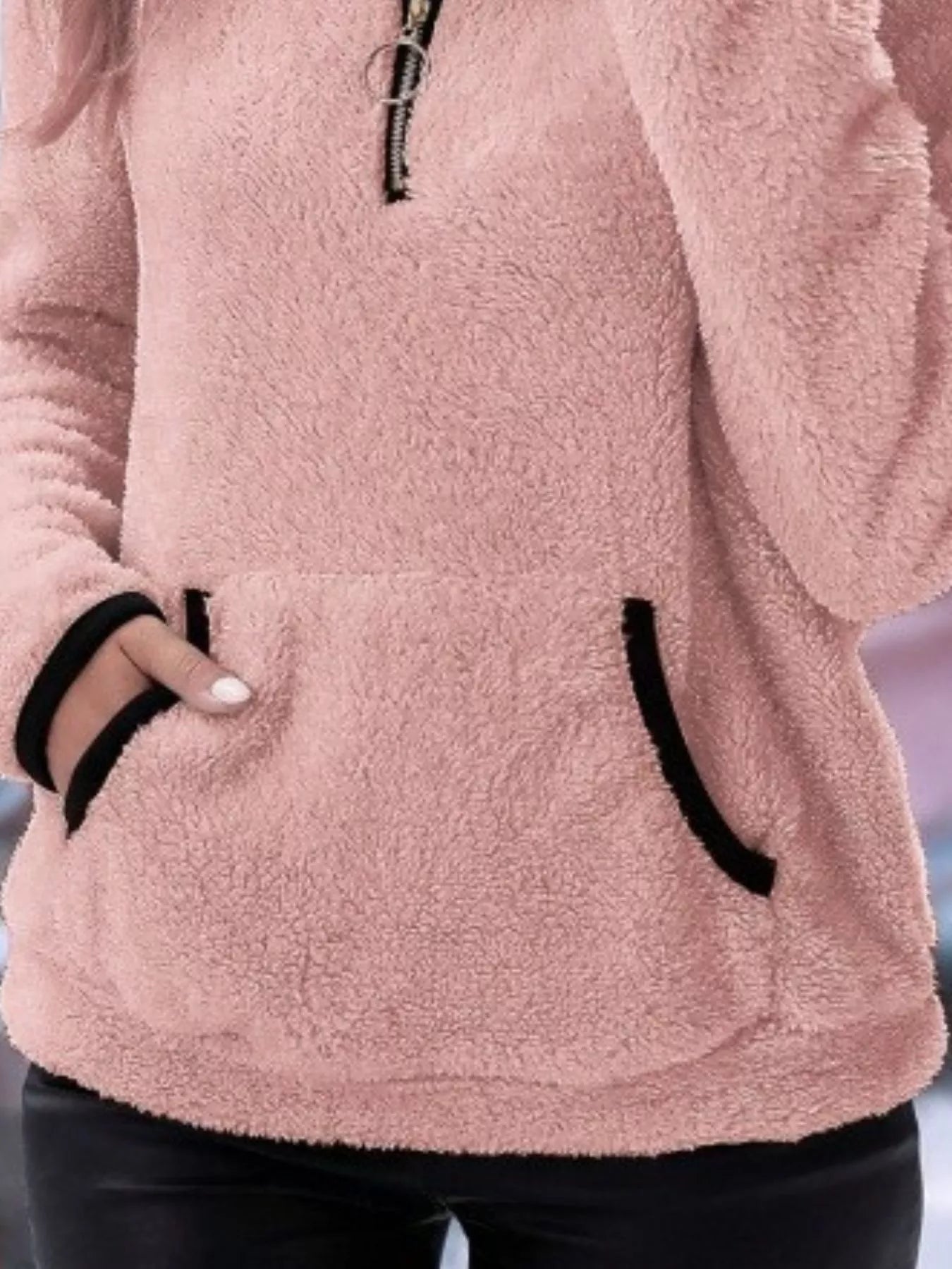 Amabel | Women's Half-Zip Fleece Pullover Teddy Jumper