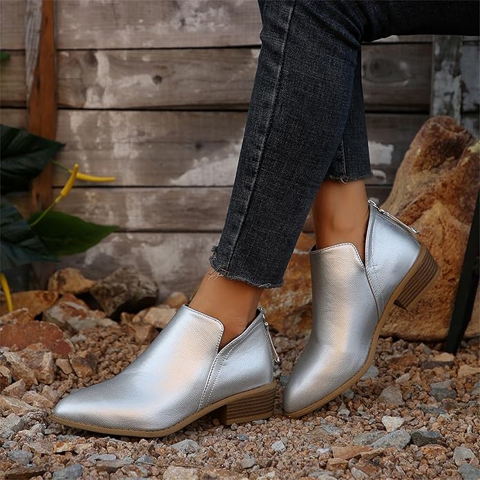 Florinda | Women's Wedge Heel Pointed Toe Ankle Boots