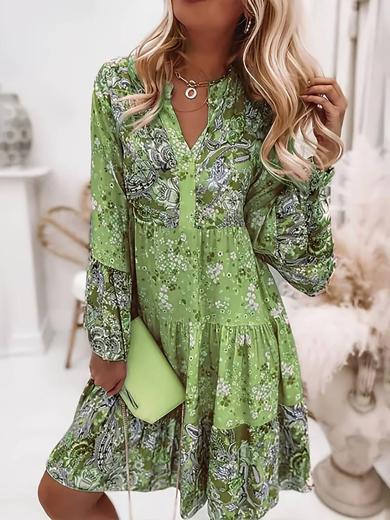 Leela | Chic Boho Dress with Vibrant Floral Print