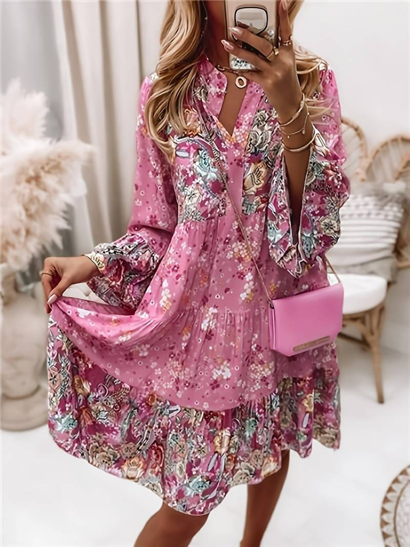 Leela | Chic Boho Dress with Vibrant Floral Print