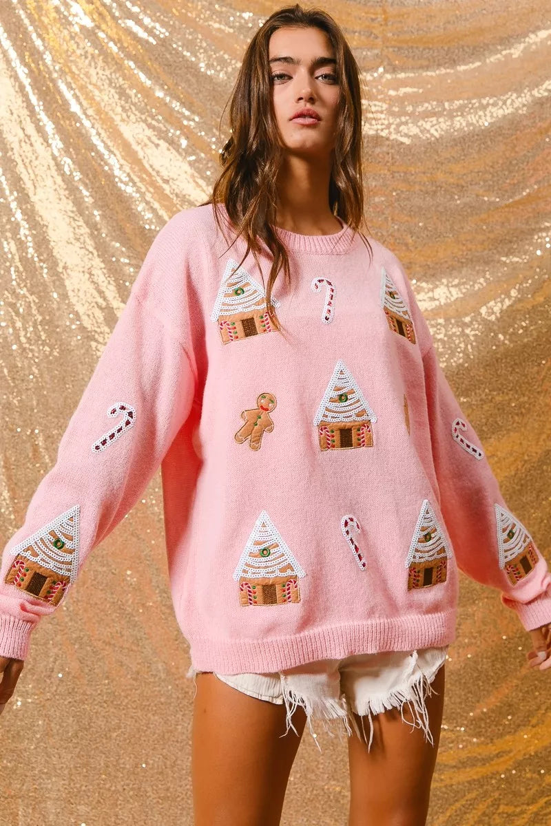 Aliyeh | Women's Winter Christmas Crew Neck Sweater
