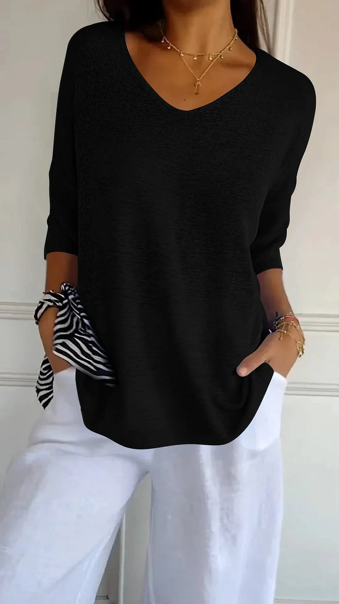 Adaline | Women's Oversized V-Neck Sweater Top