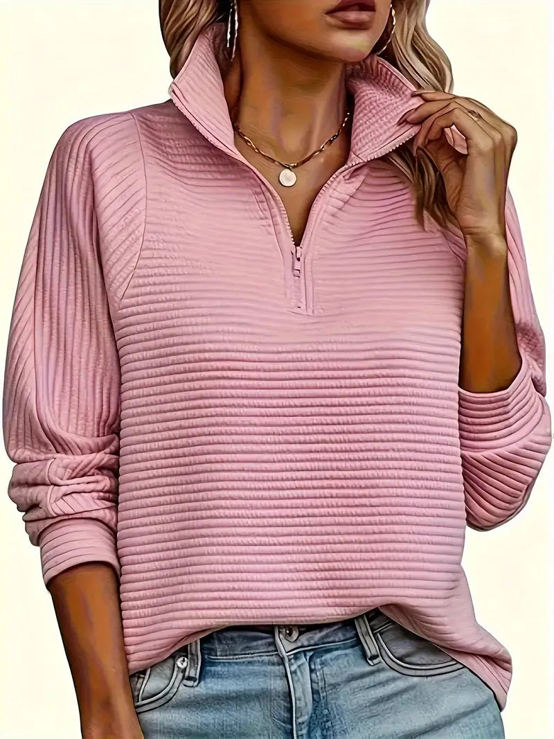 Altea | Women's Quarter-Zip Ribbed Pullover Sweater
