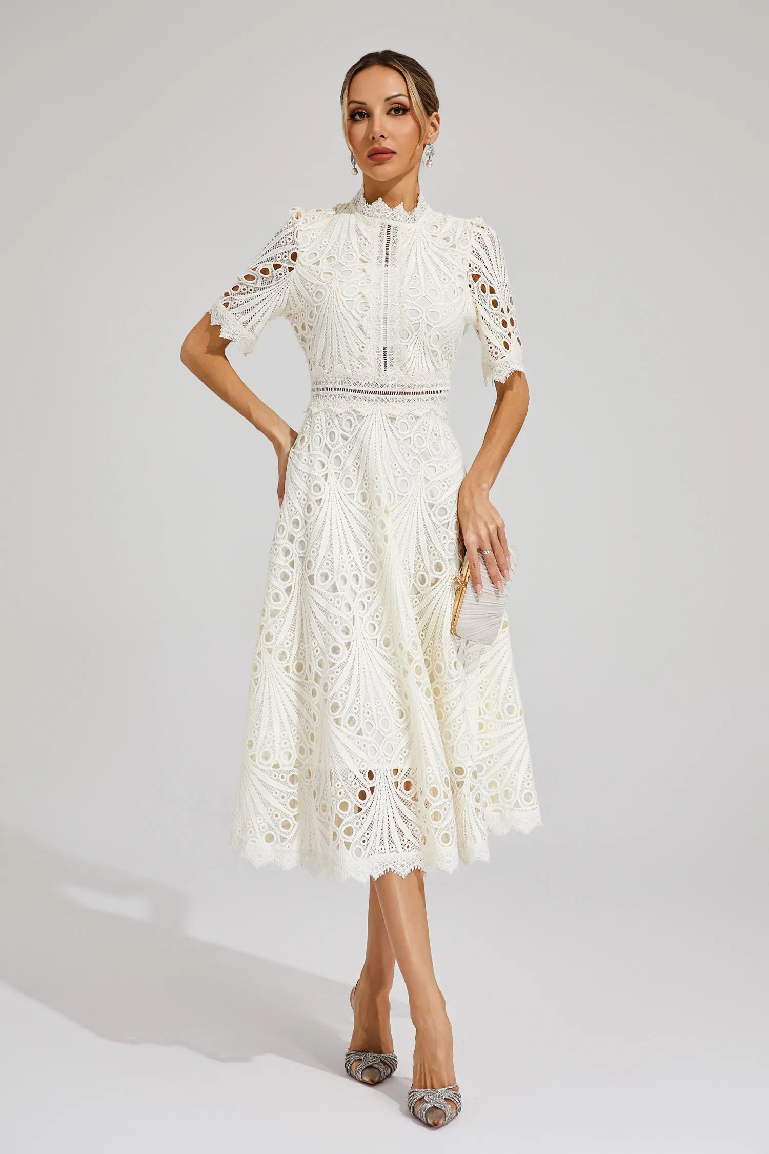 Patsy | Elegant Lace Midi Dress for Women