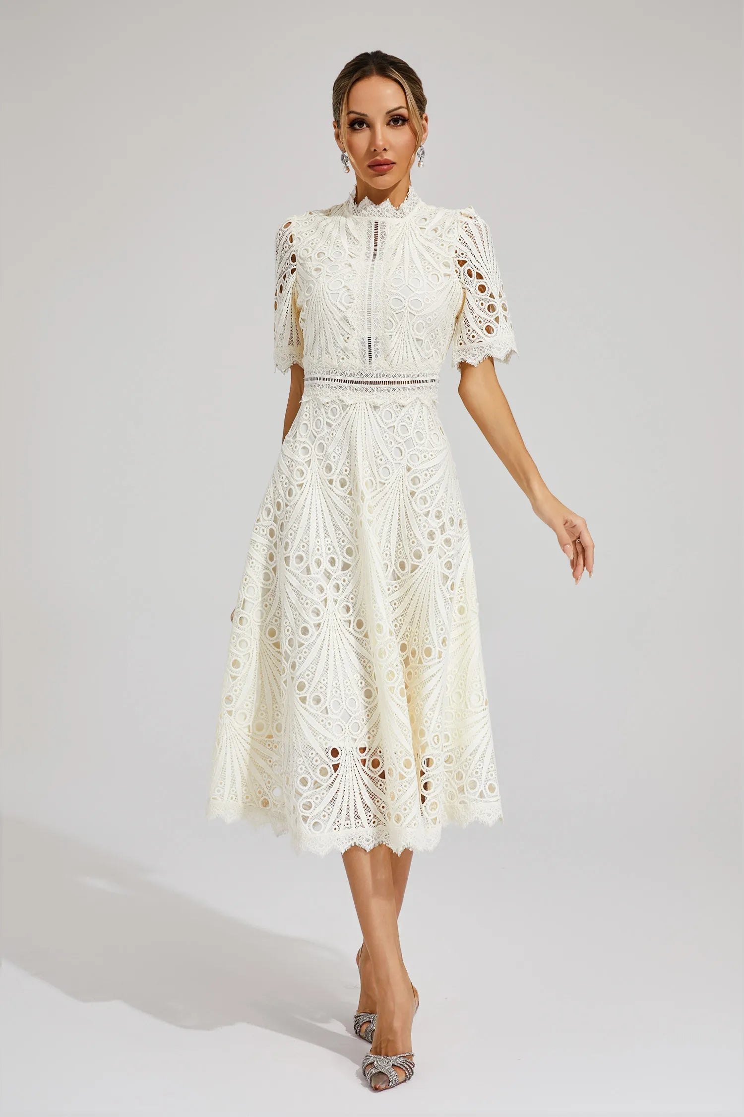 Patsy | Elegant Lace Midi Dress for Women