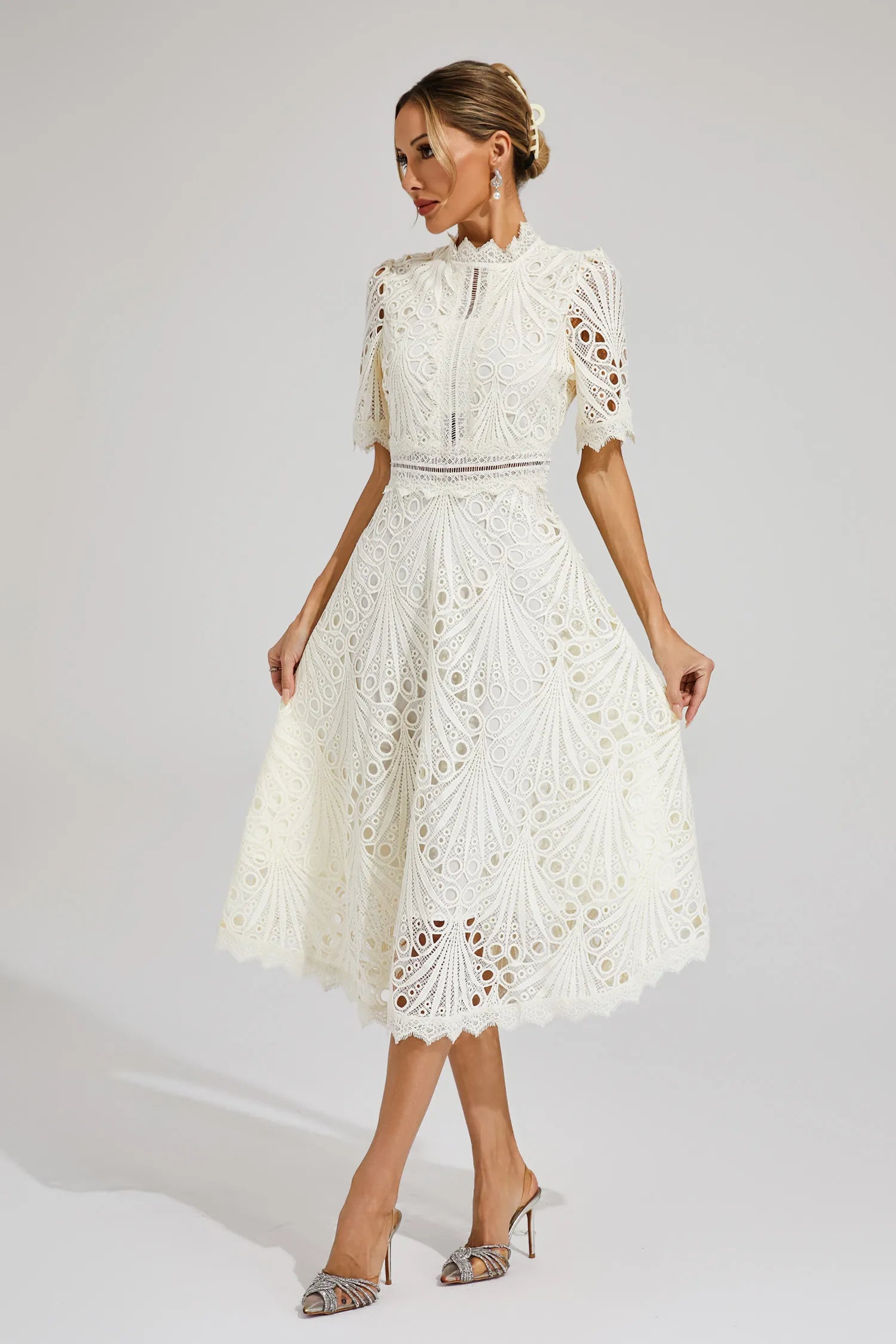 Patsy | Elegant Lace Midi Dress for Women
