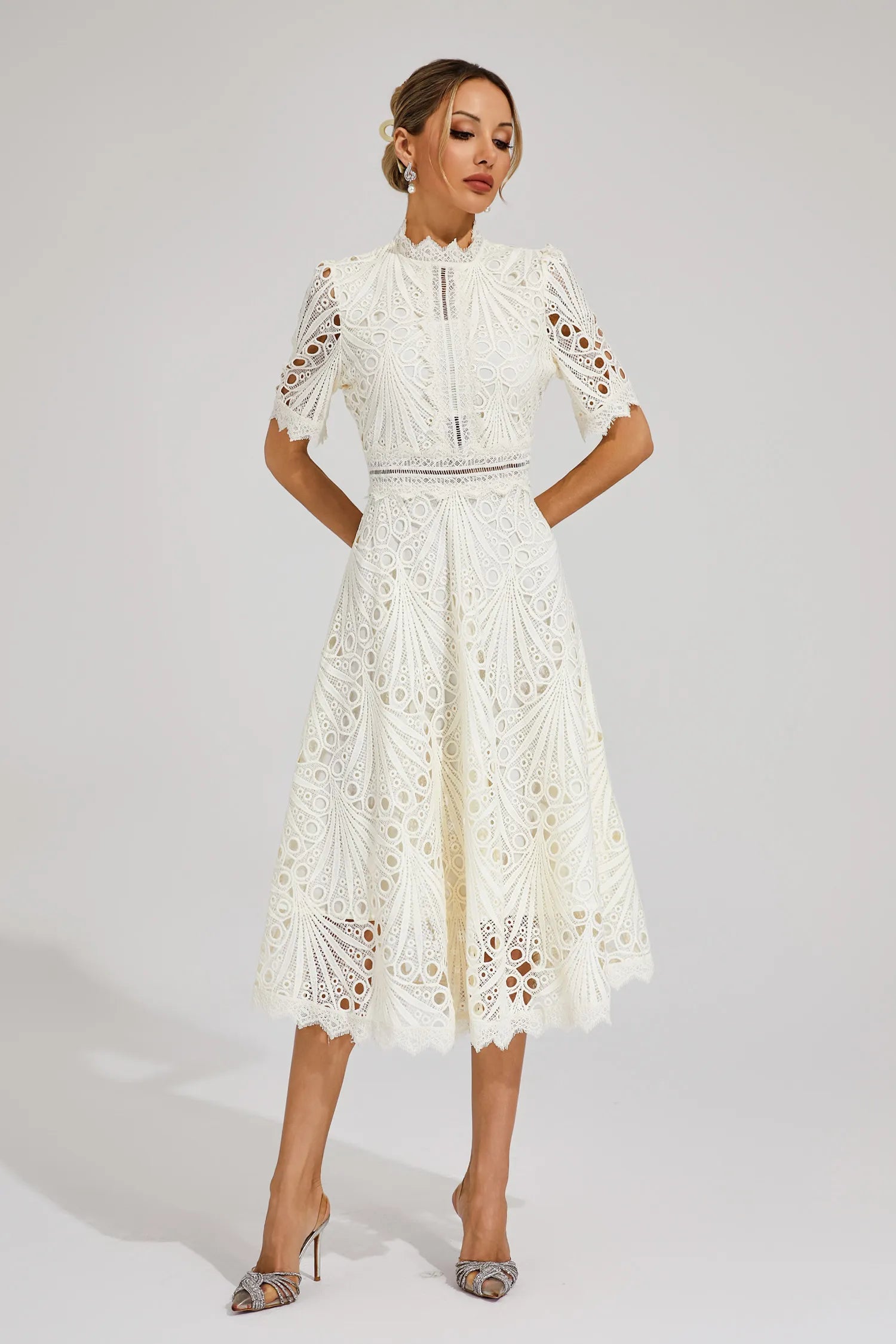 Patsy | Elegant Lace Midi Dress for Women