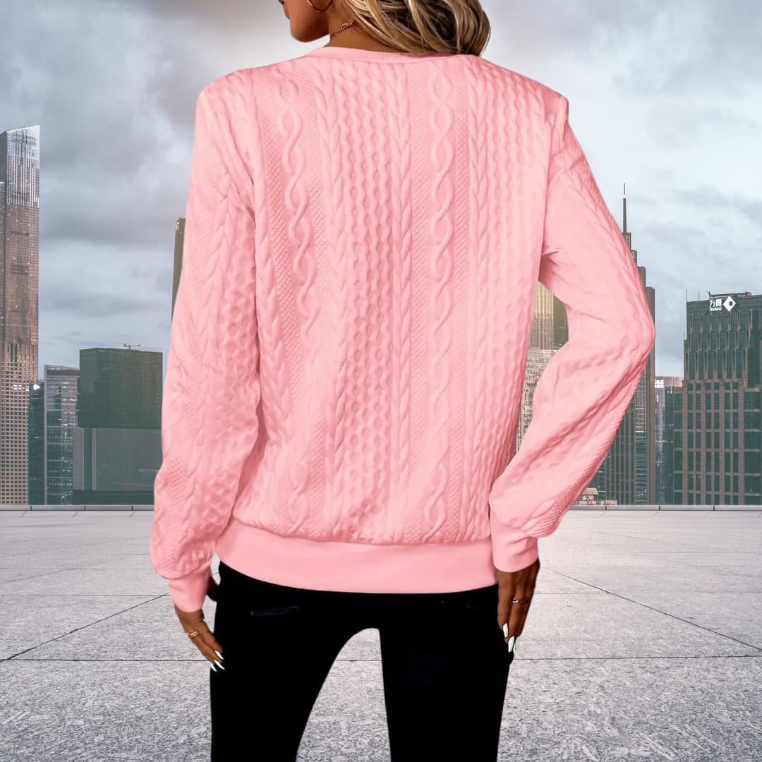 Alvine | Women's Cable Knit Zip-Up Sweater