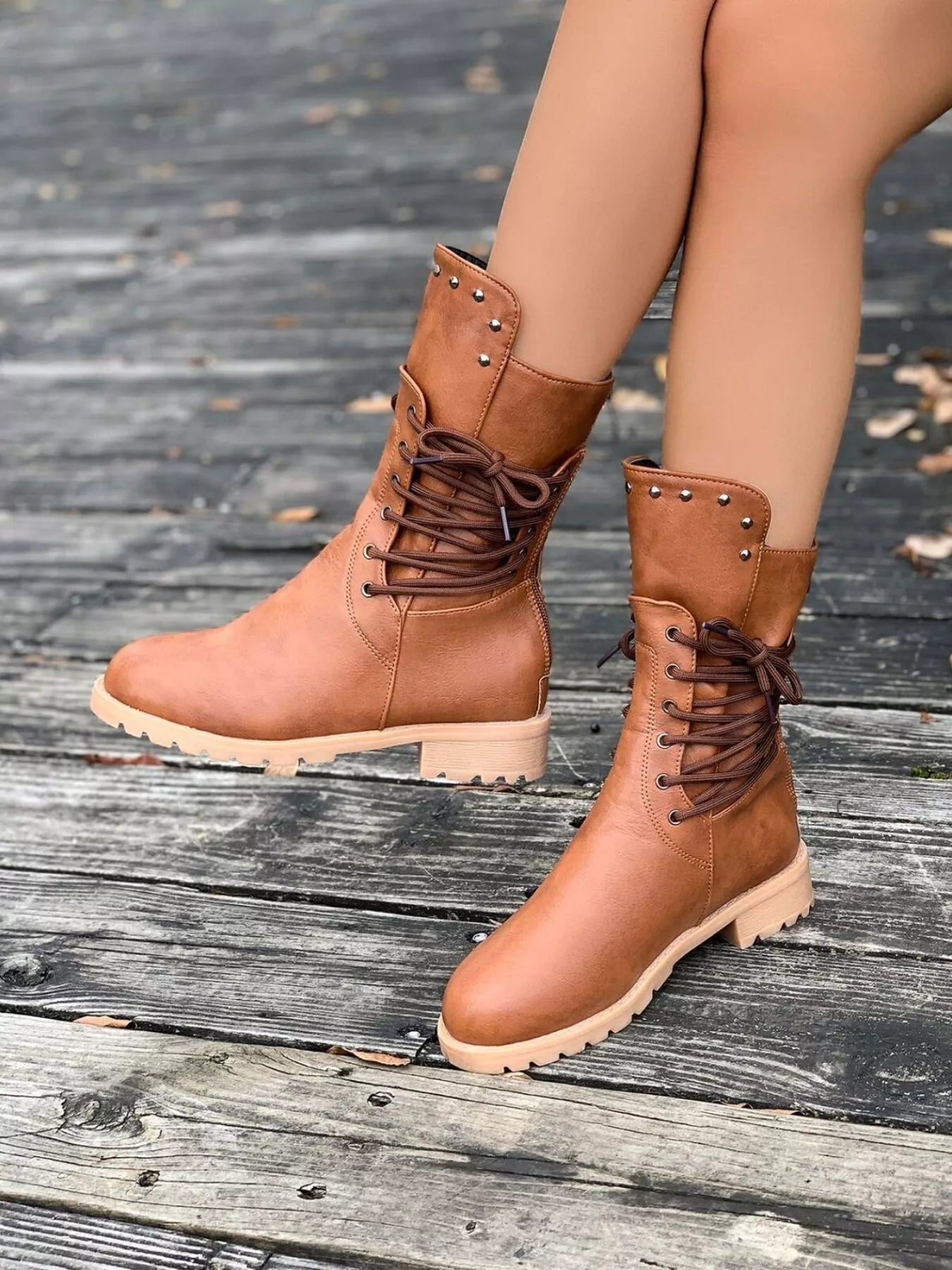 Alecia | Women's Round Toe Block Heel Boots