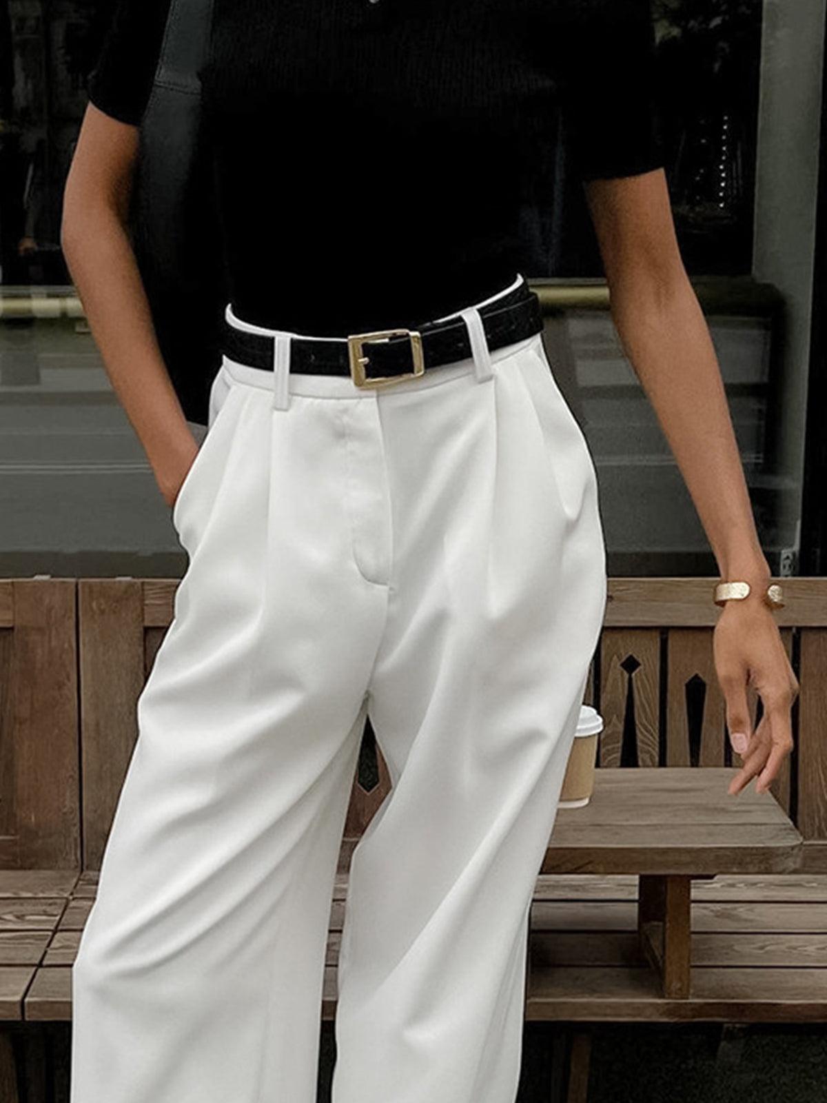 Brenda | High-Waisted Pleated Wide-Leg Pants for Effortless Elegance