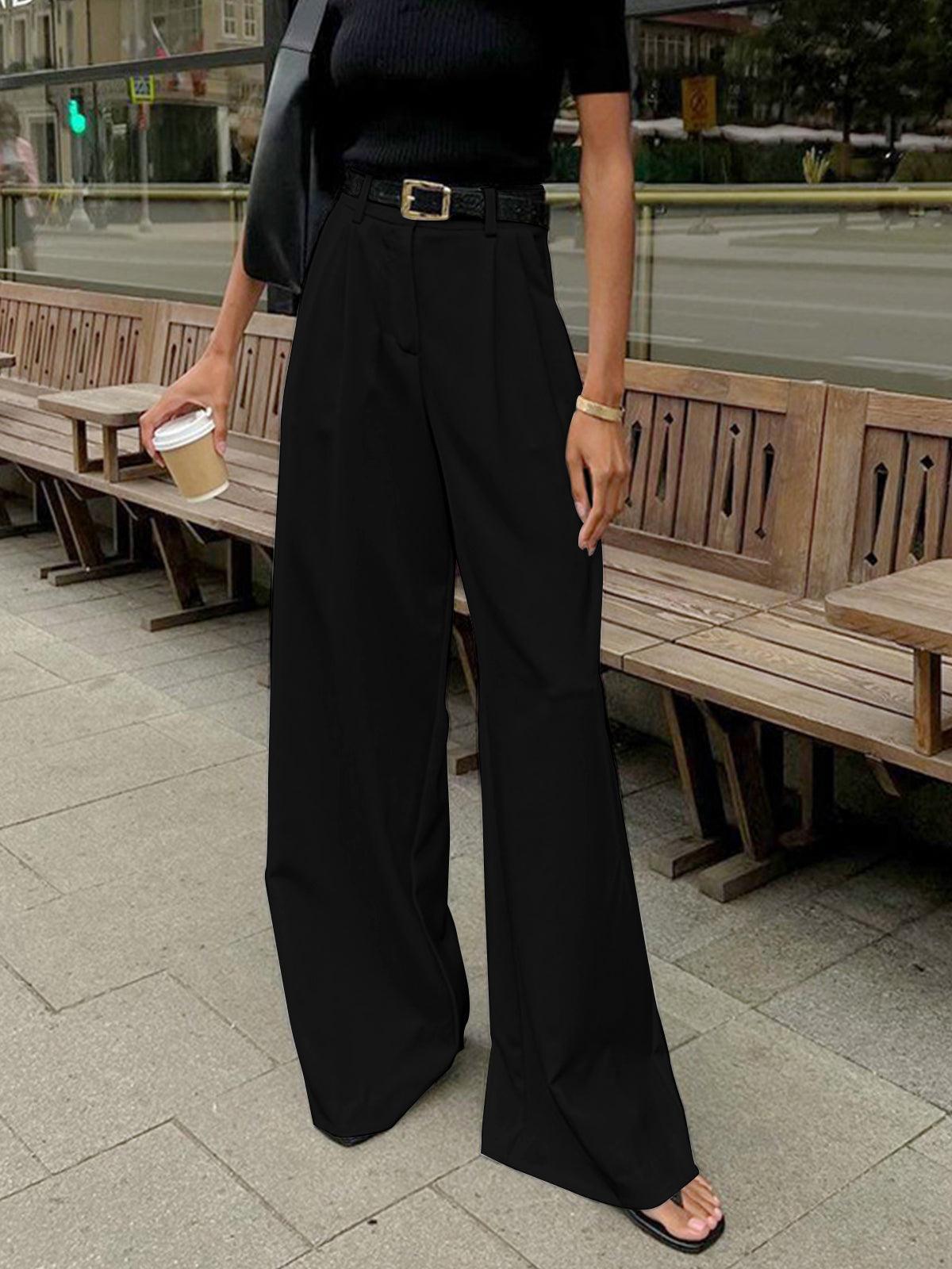 Brenda | High-Waisted Pleated Wide-Leg Pants for Effortless Elegance