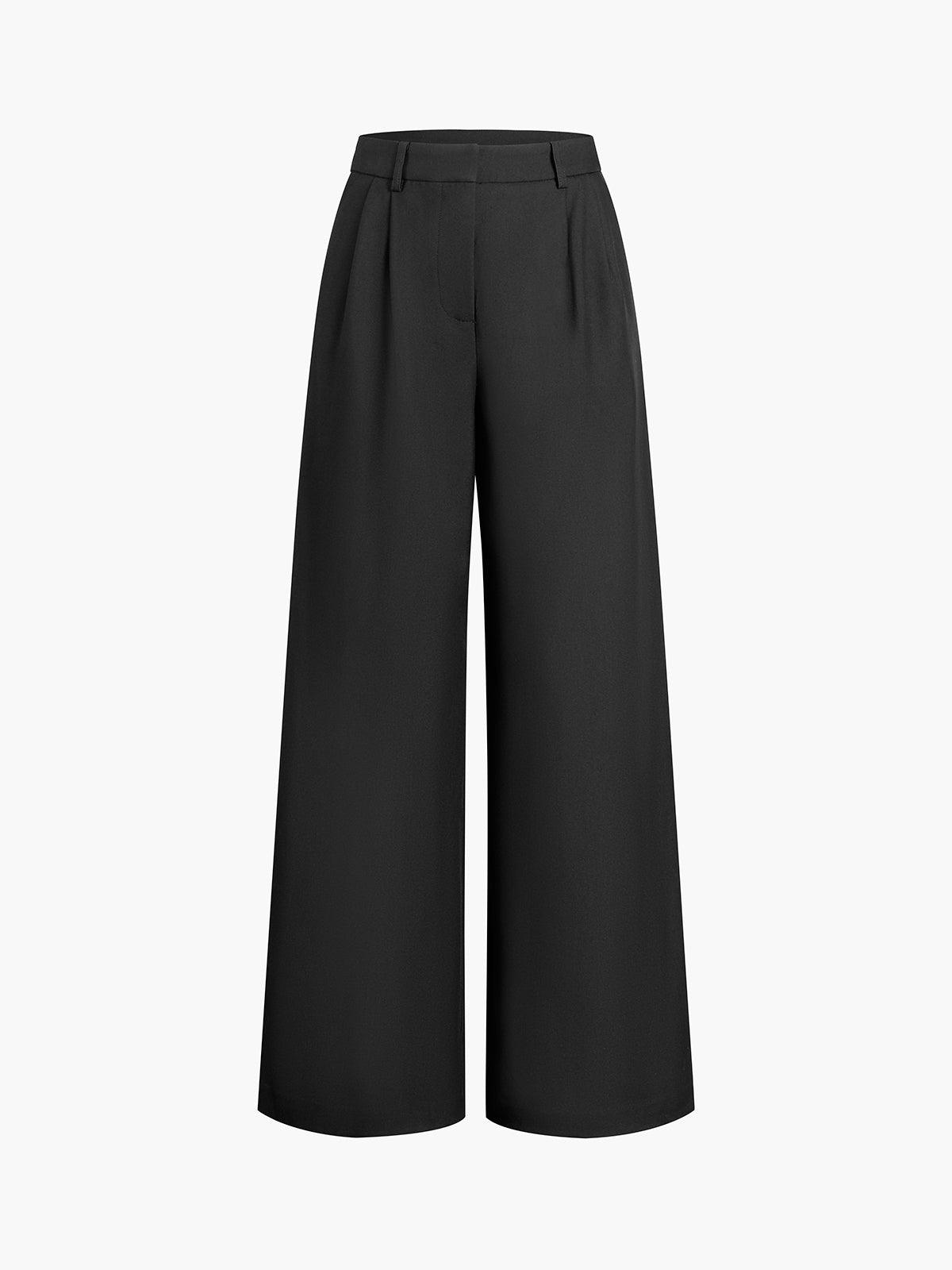 Brenda | High-Waisted Pleated Wide-Leg Pants for Effortless Elegance