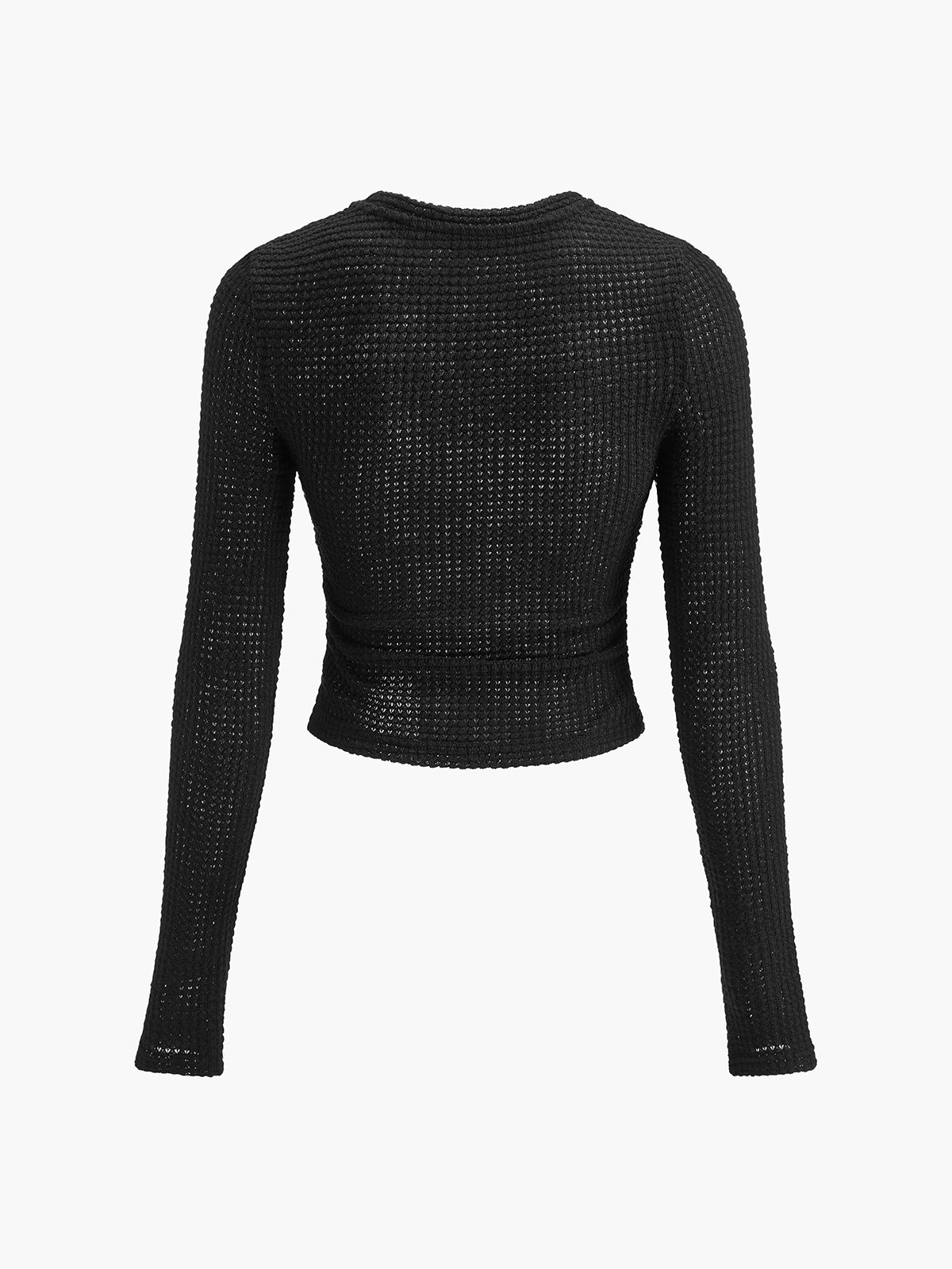 Ainsley | Women's Fitted Waffle Knit Long Sleeve Top