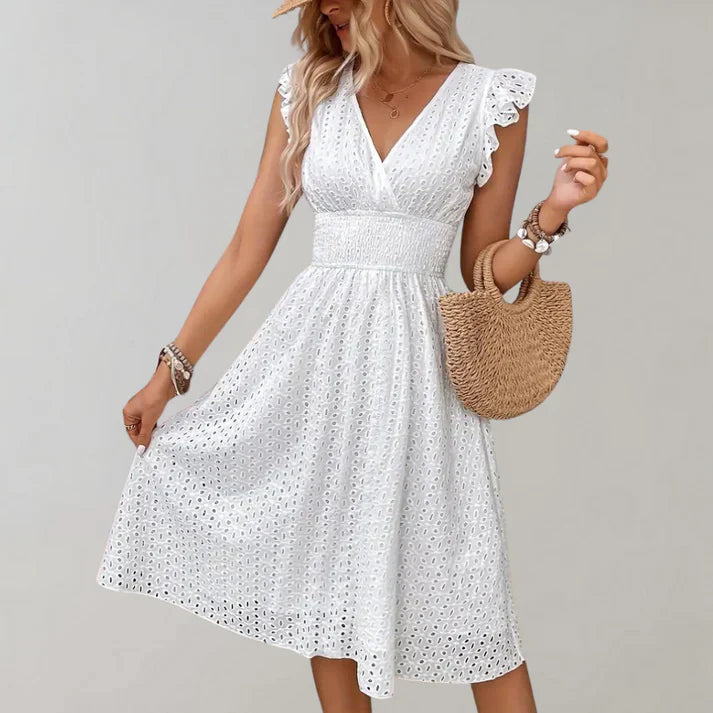 Lorna | Elegant Dress with Flutter Sleeves