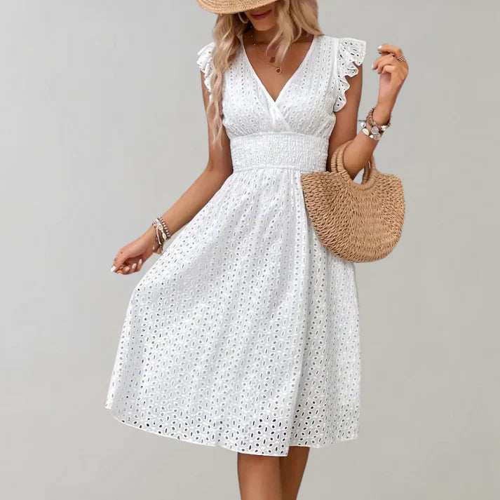 Lorna | Elegant Dress with Flutter Sleeves